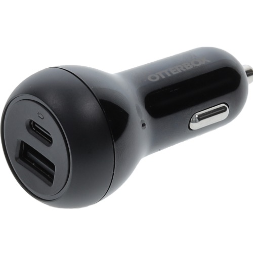 MPA-77-98235 OtterBox 32W Dual Port (USB-C PD 20W + USB-A 12W) Standard Fast Car Charger - Black (77-98235),Fast-Charging for Samsung & iPhone, 2 Years Warranty