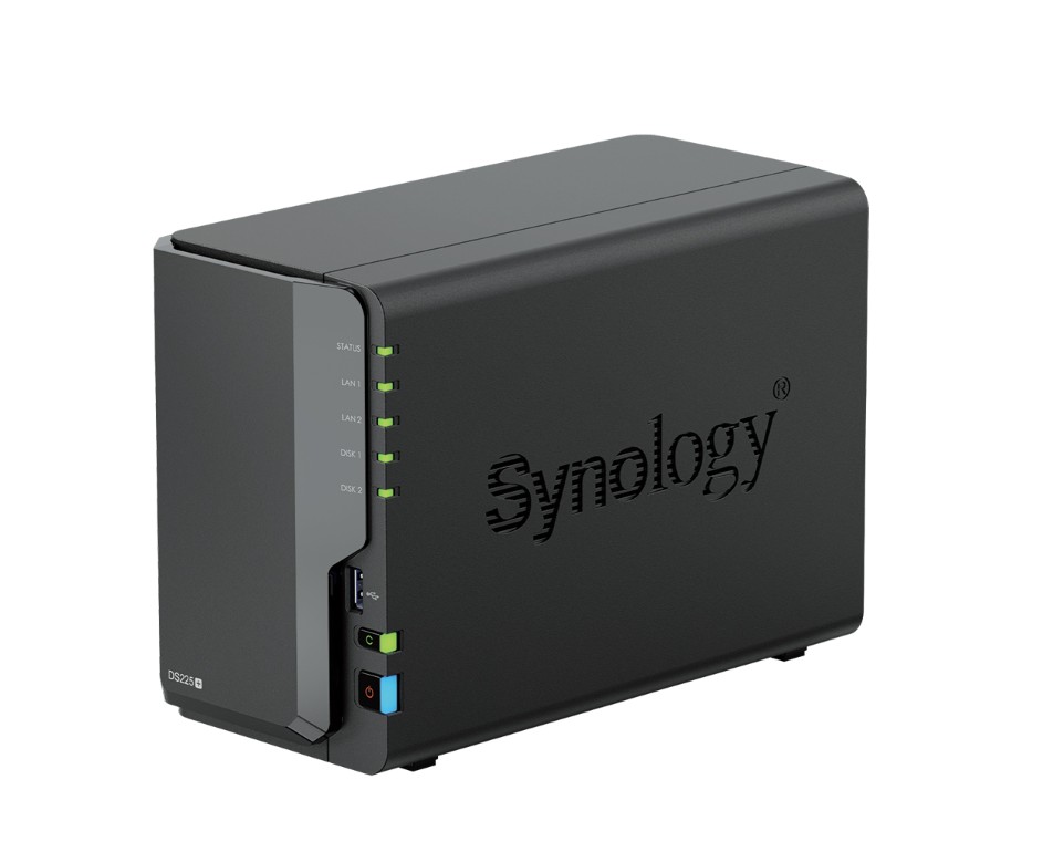 BASY-DS225+ Synology DiskStation DS225+ 2-Bay 3.5' Diskless, Intel Celeron CPU, 2GB RAM, 1x 2.5GbE, 1x 1GbE, 2x USB 3.2