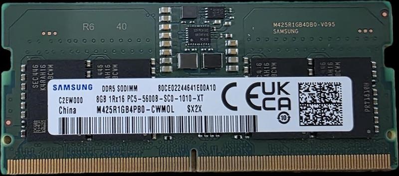 MECN5-1X8G56-P Samsung OEM 8GB (1x8GB) DDR5 SODIMM 5600MHz C46 1.1V Notebook Laptop Memory (ex-demo) 3yr wty ~similar to Hynix / Crucial 8GB CT8G56C46S5