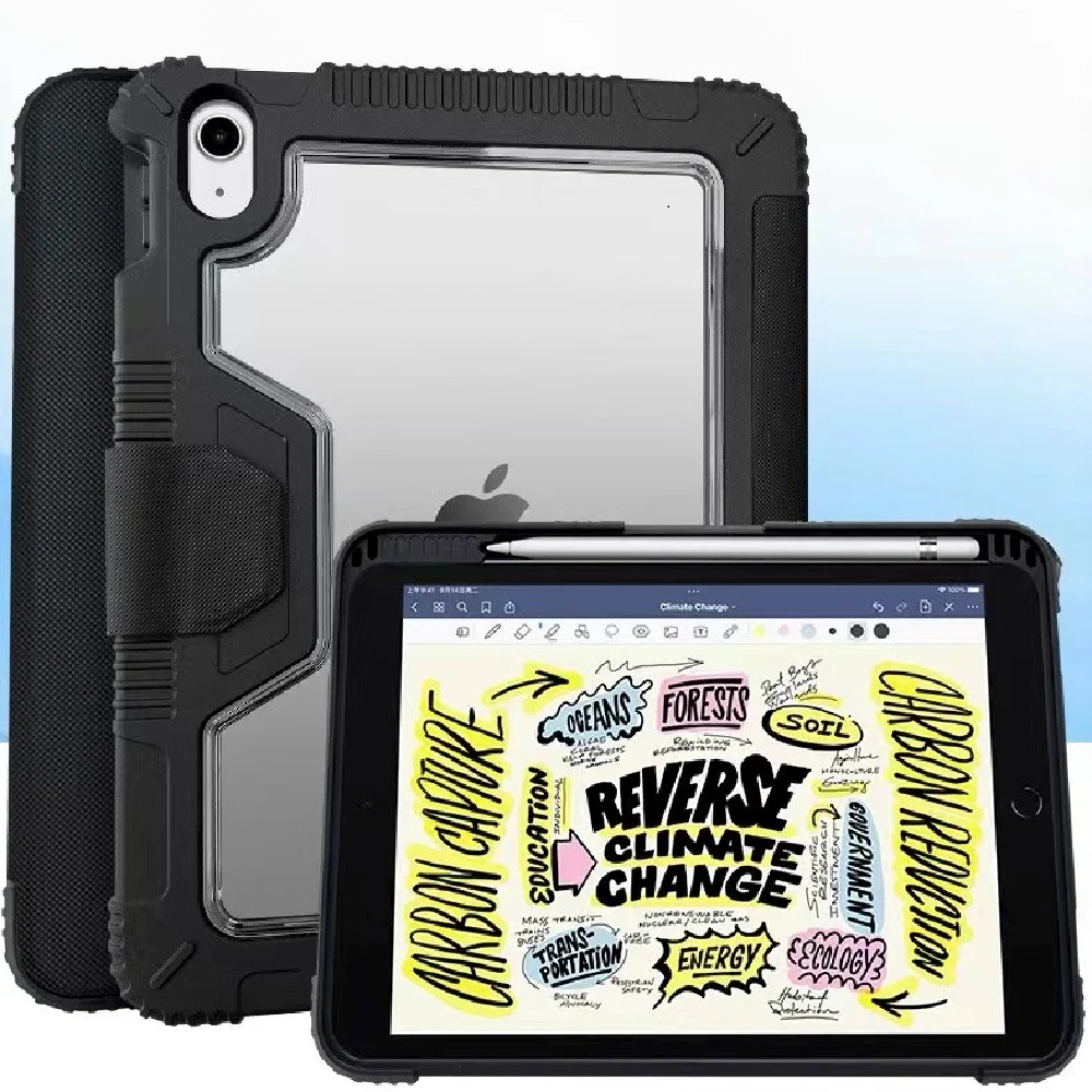 [MPA-CHDPC109H] MPA-CHDPC109H USP Rugged Apple iPad (11') (A16) (11th Gen) / iPad (10.9') (10th Gen) Case Black - Built-in-Kickstand,Hand & Shoulder Strap,DropProof,5 Years Warrant