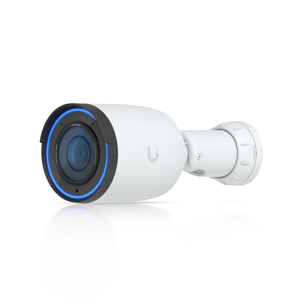 NHU-UVC-G6-PRO-BULLET-W Ubiquiti G6 Pro Bullet, White All-Weather 4K PoE+ Camera, Multi-TOPS AI Engine, 2.36x Optical Zoom, Large 1/1.2'CMOS Sensor,Long-Range IR Night Vision