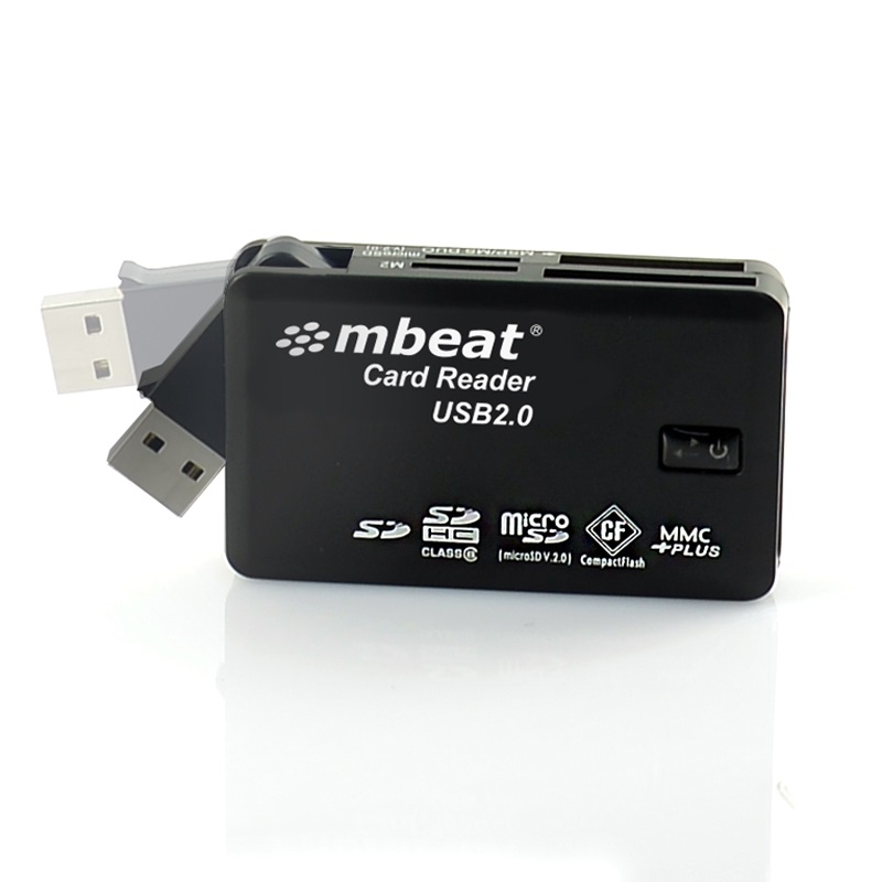 mbeat® USB 2.0 All In One Card Reader - Supports SD/SDHC/CF/MS/XD/MicroSD /MicroSD HC / SONY M2 without adaptor handy USB clips