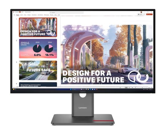 MNLEN-P27QD-40 LENOVO ThinkVision P27QD-40 27' QHD Monitor IPS 2560x1440 16:9 Height Adjustable Tilt Swivel Pivot Daisy Chain 140W PD DP HDMI USB-C Hub LAN VESA