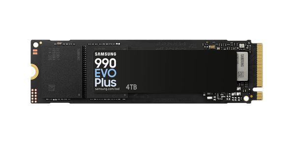 HBS-990EVOP-4TB Samsung 990 EVO Plus 4TB PCIe Gen5 NVMe SSD 7250MB/s 6300MB/s R/W 1050K/1400K IOPS 2400TBW 1.5M hrs V-NAND TLC AES 256-bit Encryption 5yr wty