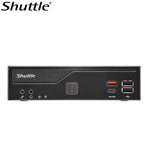 SYS-DH810 Shuttle DH810 Slim Mini PC 1.3L chassis - Intel® Core™ Ultra 200 serie ,2 x DDR5 SODIMM slots,48GB, 2xLAN (1G & 2.5G), 2xRS232, HDMI, 2xDP, 120W, Vesa