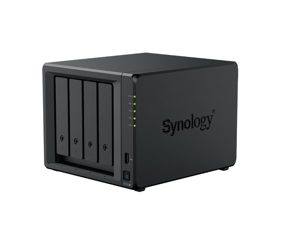 BASY-DS925+ Synology DiskStation DS925+ 4-Bay 3.5' Diskless, AMD Quad Core CPU, 4GB RAM, 2x 2.5GbE, 2 x USB3.2, 1 x Expansion port. 3YW