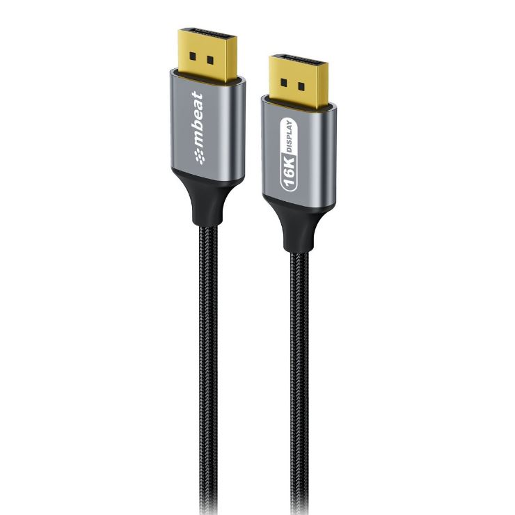 CBMB-MB-XCB-16KDP18 mbeat® Tough Link 1.8m 16K DP to DP Cable - Space Grey 40Gbps 180cm × 2.2cm × 1.10cm