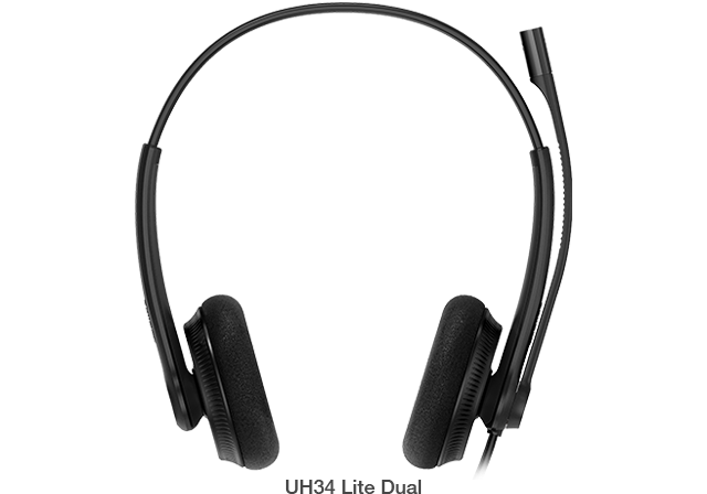 Yealink UH34 Lite Dual Teams USB Headset, Lightweight, All Day Wearing Comfort, Ear Wideband Noise Cancelling Microphone, Foamy Ear Cushions, USB-A