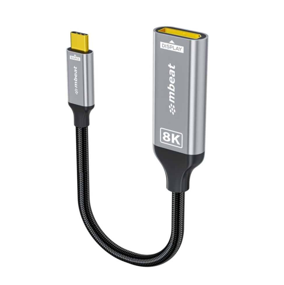 [USMB-XAD-8KCDP] USMB-XAD-8KCDP (LS) mbeat® Tough Link 8K USB-C to DP Adapter - Space Grey USB-C (male) to DisplayPort (female) Up to 32.4Gbps