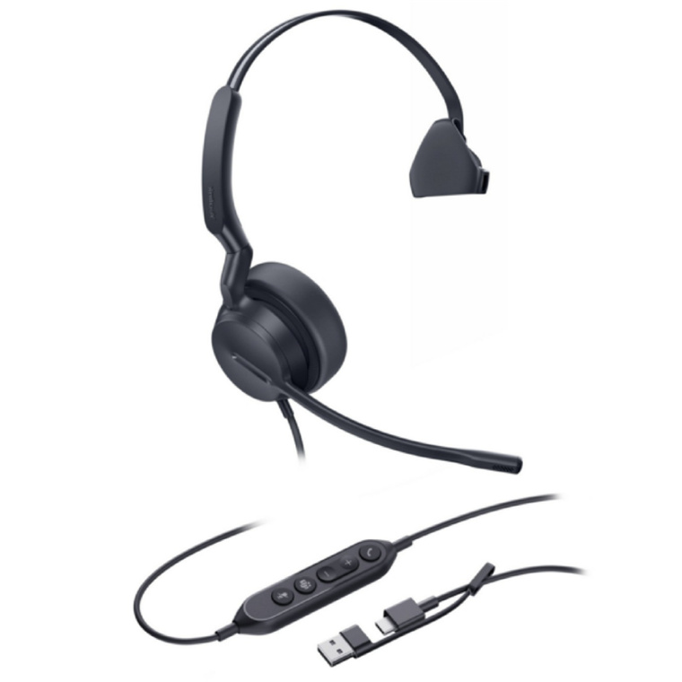 IPY-UH42-M-MS-CA Yealink UH42 Mono Teams USB-C/A Microsoft Certified Teams USB Wired Headset, Noise-Canceling Microphone, Leather Ear Cushions Controller Teams  button