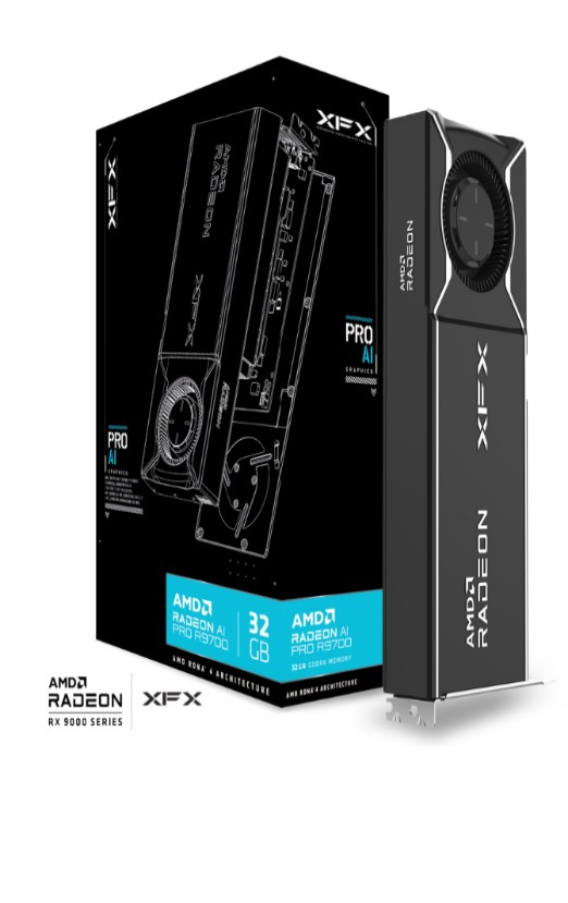VCX-R9700-32GB-BK XFX AMD Radeon AI Pro R9700 Blower 32GB GDDR6 4xDP, AMD RDNA™ 4 (RX-97XPROAIY)