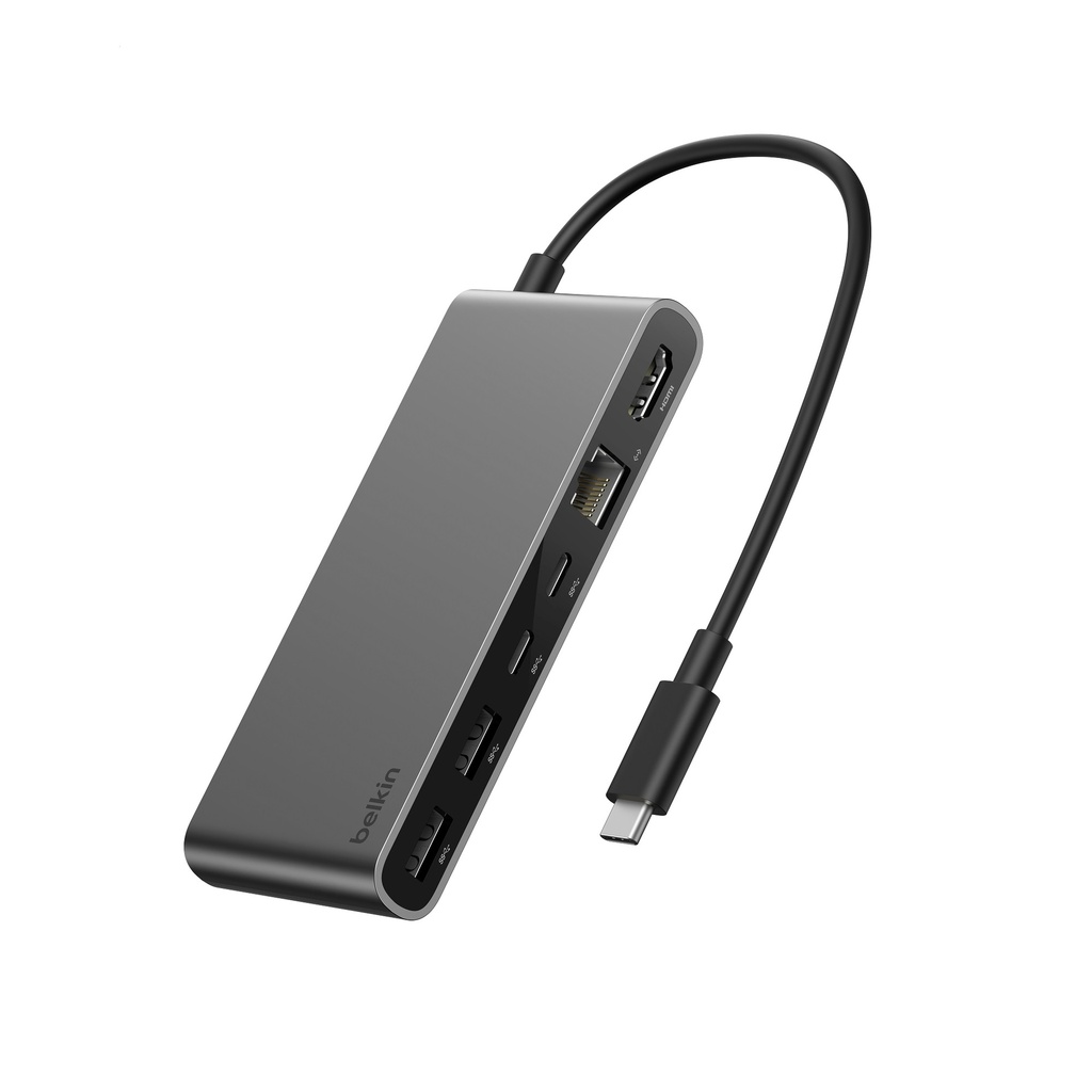 MPA-INC024FQSGY Belkin Connect 8-Port USB-C Hub with 2.5Gb Ethernet - (INC024fqSGY),100W PD,10Gbps,4K@60Hz,2xUSB-A,1xUSB-C,1x HDMI,1x MicroSD/SD, 2 Years Warranty