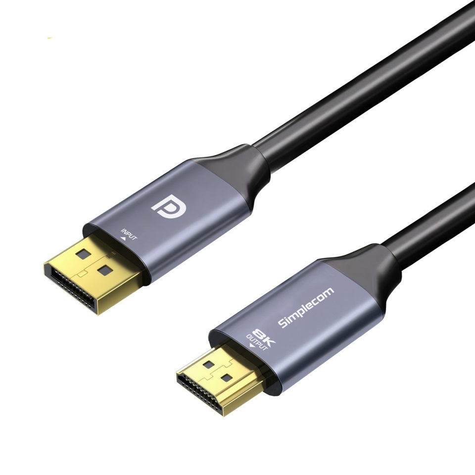 CBSI-DA218 Simplecom DA218 Active DisplayPort 1.4 to HDMI 2.1 Cable 1.8M HDR 8K@60Hz