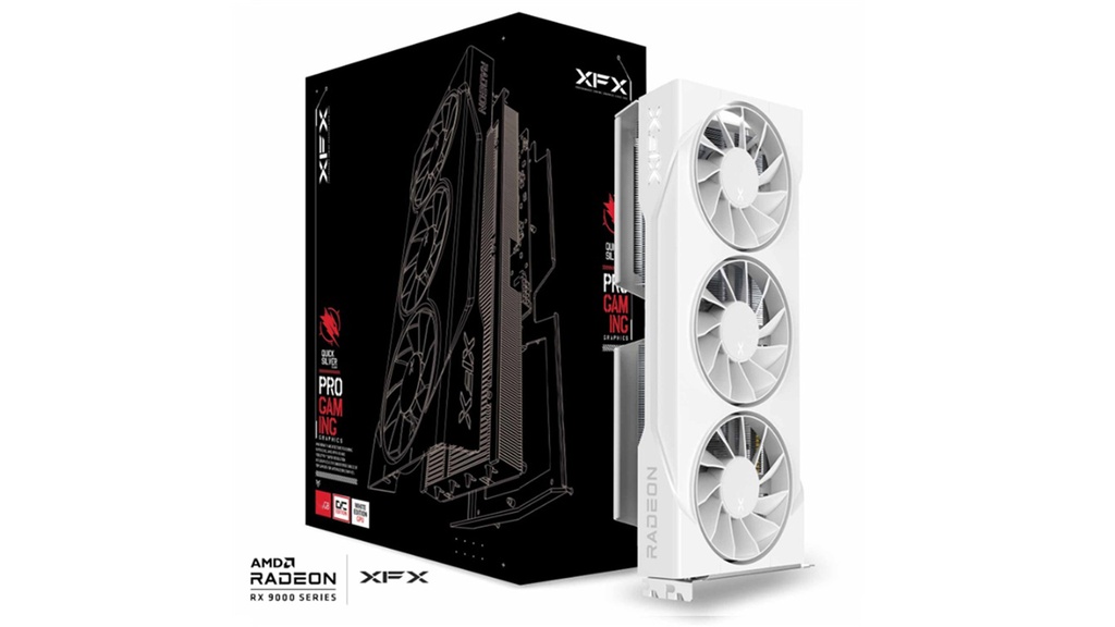 [VCX-RX9060XTOCTF-16GB-WH] VCX-RX9060XTOCTF-16GB-WH XFX Swift AMD Radeon RX 9060XT OC White Triple Fan Gaming Edition with 16GB GDDR6 HDMI 2xDP, AMD RDNA™ 4 (RX-96TS316W7)