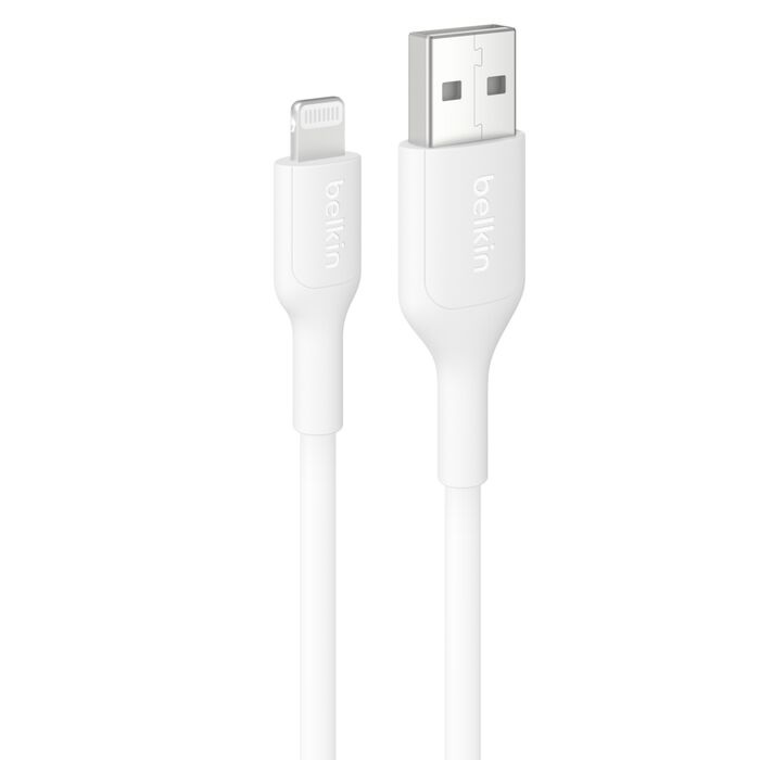 MPA-CAA019FQ1MWH Belkin BoostCharge Lightning to USB-A Cable (1M) - White (CAA019fq1MWH), 2.4A/15W, 480Mbps, 300K+ Bends, Apple iPhone, iPad, 2 Years Warranty