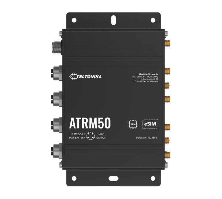 NHT-ATRM50 Teltonika ATRM50 5G Router for Transportation, Ultra-High Cellular Speeds, M12 CONNECTORS, DUAL SIM & eSIM, EN 45545-2 and EN 50155, PSU not included