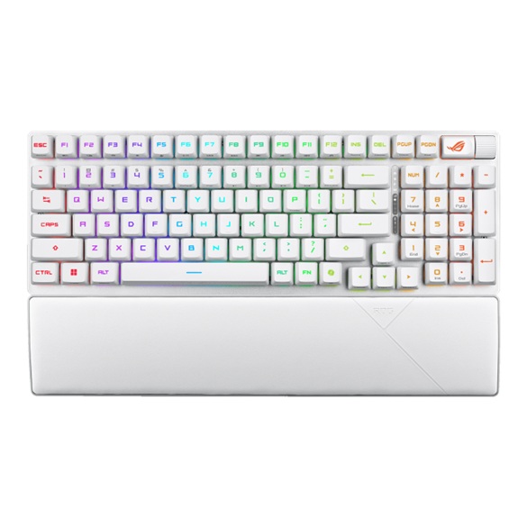 KBA-SCOPEIIRXWL-WH ASUS ROG Strix Scope II 96 RX Wireless Keyboard - White, USB-C / BT 5.1 / 2.4GHz,  RGB Per-Key, NKRO,  8000Hz,  2m Cable, AURA Sync