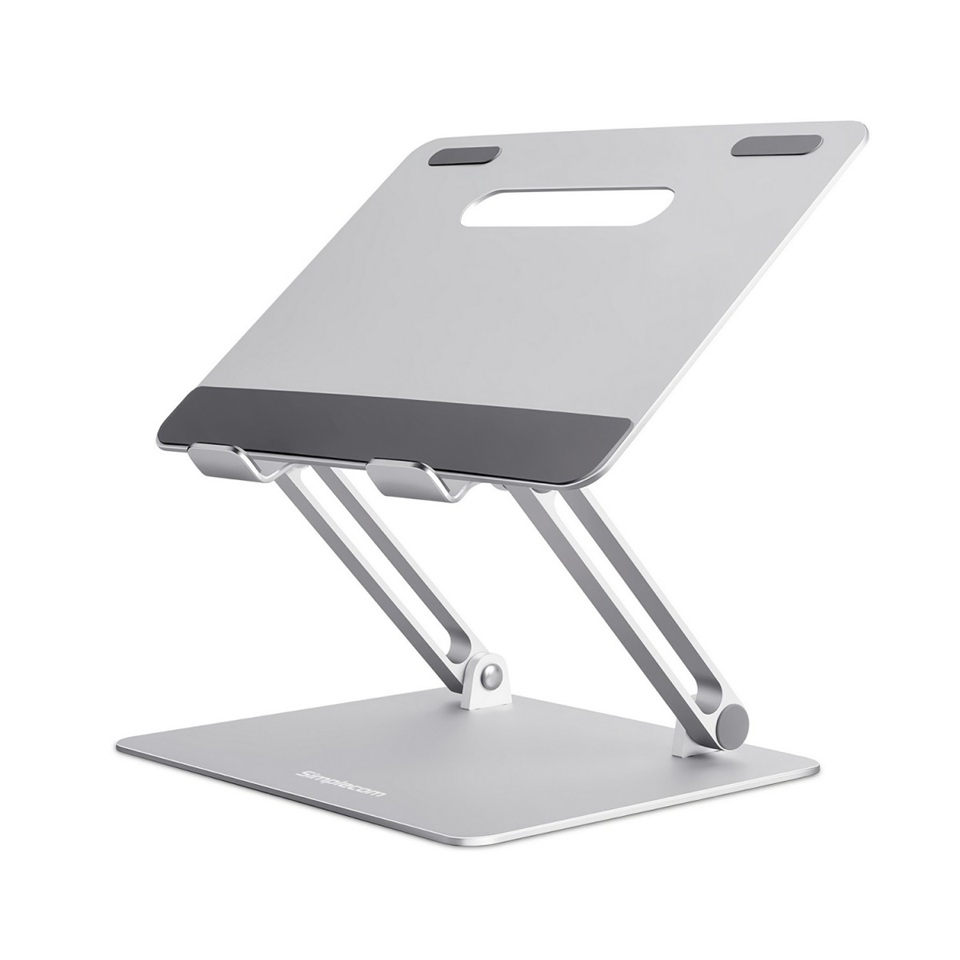 NASI-CL520 Simplecom CL520 Adjustable Aluminium Ergonomic Riser Stand for Laptop MacBook, Adj 15cm, Tilt, 10'-17', 4kg, 0.9kg, Airflow, Anti-slip, Silver.