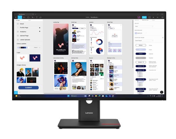 MNLEN-T32UD-40 LENOVO ThinkVision T32UD-40 31.5'/32' 60Hz UHD IPS Monitor 4K 3840x2160 16:9 Height Adjustable Tilt Pivot Swivel HDMI DP USB-C hub LAN RJ45 VESA 3yr
