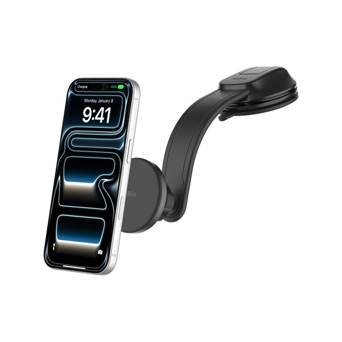 MPA-WIC011FQBK Belkin BoostCharge Magnetic Wireless Charging Car Dash Mount w/ Qi2(15W)+27W Car Adapter+USB-C Cable(1M) -Black(WIC011fqBK),$2500 CEW,2 Years Warranty