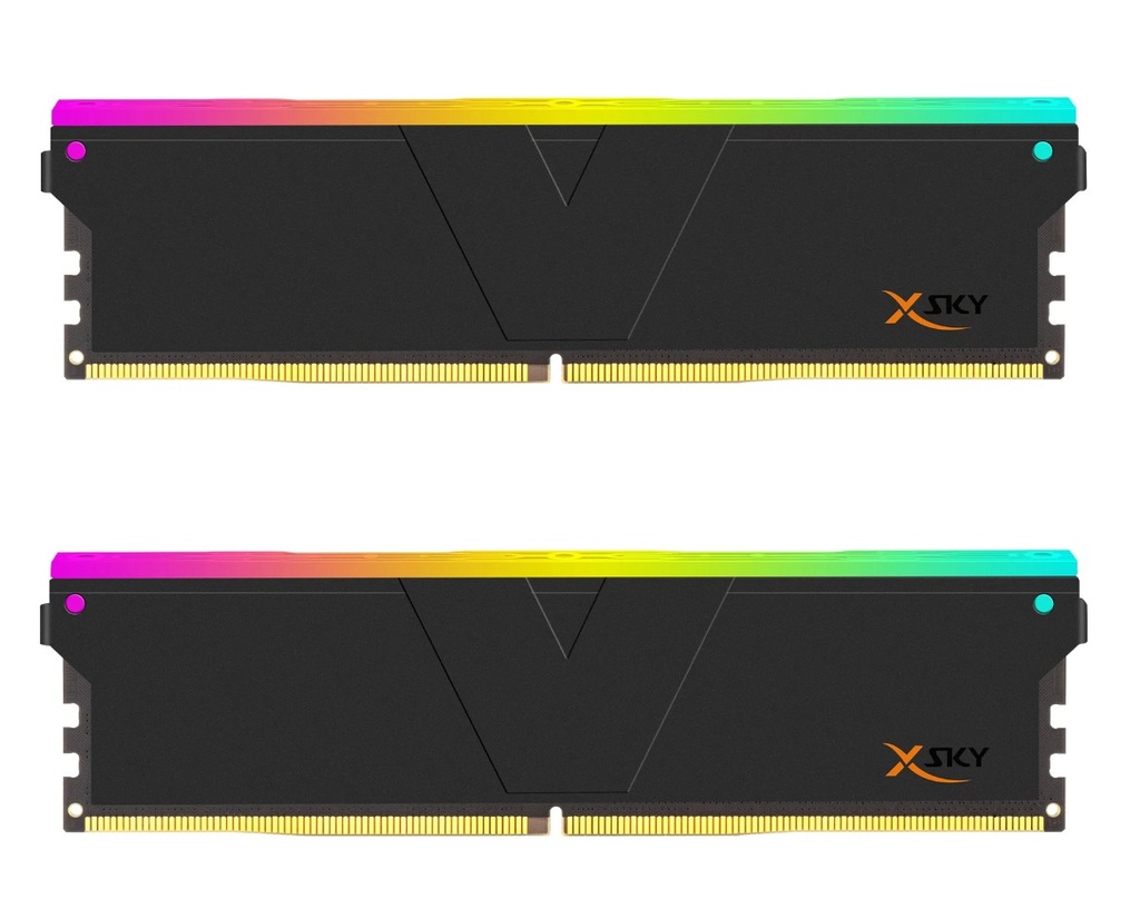 MEVC5-TMXSAL1660836KWK V-Color TMXSAL1660836KWK 32GB (2x16GB) DDR5 6000MHz MANTA XSKY RGB U-DIMM CL 36-38-38-96 1.25V (BLACK) AMD EXPO