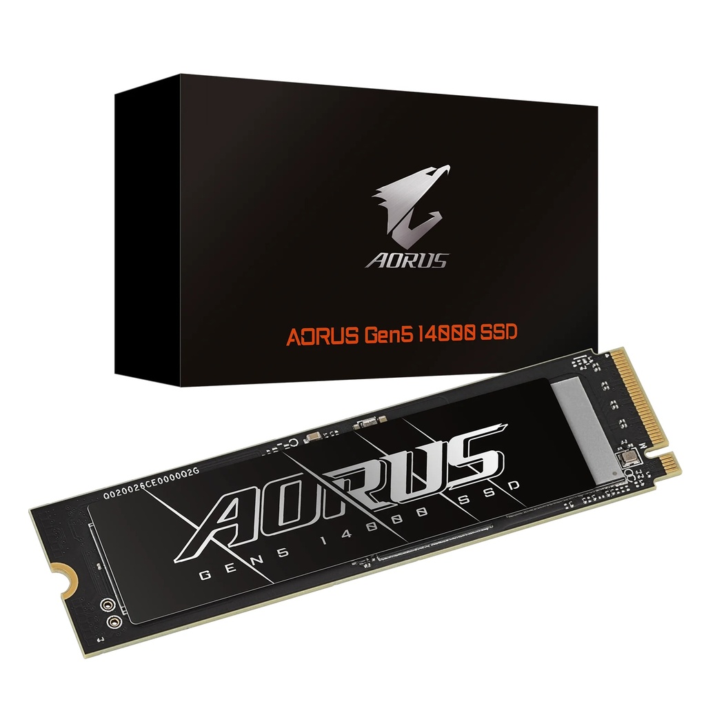 HBG-AG514K1TBM2-1TB Gigabyte AORUS Gen5 14000 SSD 1TB PCIe5x4 NVMe2.0 M.2 3D TLC LPDDR4 2GB 13600/10200MB/s 80×22×3.5mm MTBF1.6M 11.5W 5yr/700TBW