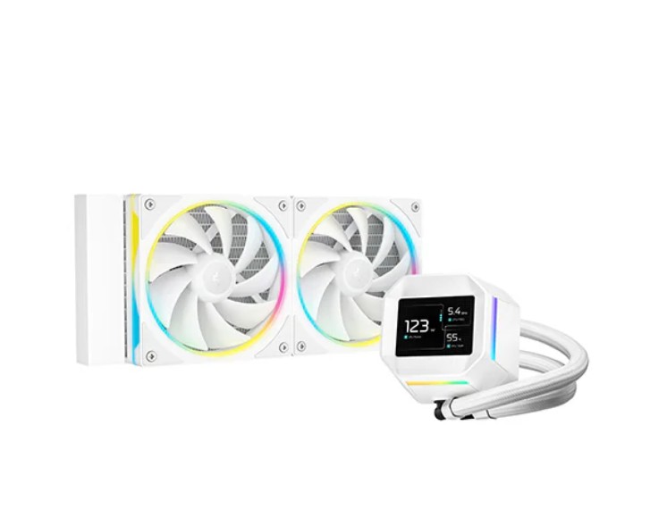 CFD-LM240-WH DeepCool LM240 WH ARGB Liquid Cooler With Mini LCD Screen IntelLGA1851/1700/1200/1151/1150/1155 AMDAM5/AM4