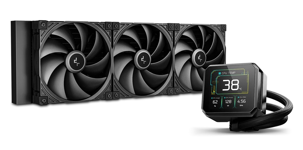 [CFD-SPARTACUS420] CFD-SPARTACUS420 DeepCool SPARTACUS 420 Fully Customisable 6th Gen Liquid Cooler, Thick Tracking Balancing Fans, 3.4' IPS LCD