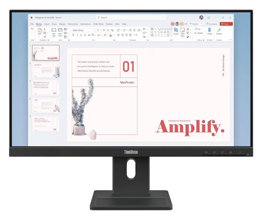 MNLEN-E24-40 LENOVO ThinkVision E24-40 23.8'/24' 100Hz FHD IPS Monitor 1920x1080 16:9 4ms Height Adjust Tilt Pivot Swivel HDMI DP VGA Speakers VESA