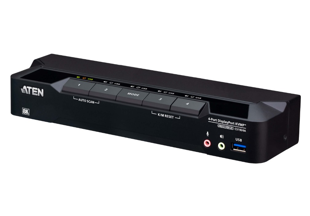 KVA-CS-CS1924A Aten Desktop 4-Port USB 3.0 8K DisplayPort KVMP™ Switch (Cables included)