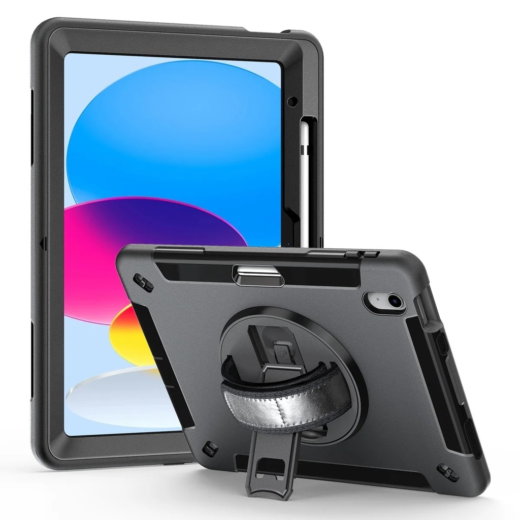 MPA-HDIPADAIR3 USP Rugged Apple iPad Air (10.5') (3rd Gen) Case Black - Built-in-Kickstand, Hand & Shoulder Strap, DropProof, 5 Years Warranty