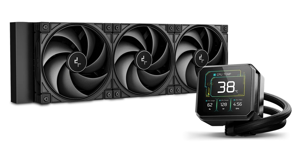 [CFD-SPARTACUS360] CFD-SPARTACUS360 DeepCool SPARTACUS 360 Fully Customisable 6th Gen Liquid Cooler with Silent Ring Fans， 3.4' LCD