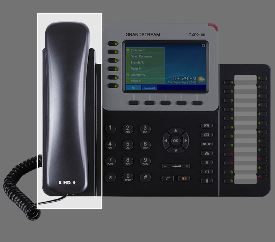 [IPG-GXP2160-SH] IPG-GXP2160-SH Spare Handset for *LS Grandstream GXP2160 6 Line IP Phone, 6 SIP Accounts,  480x272 Colour LCD, Dual GbE, 5 program keys, 24 BLF keys, Built-In Blueto