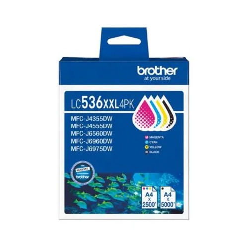 COB-LC-536XXL4PK Brother *NEW* LC536XXL 4PK VALUE PACK  1X BLACK, 1X CYAN, 1X MAGENTA, 1X YELLOW