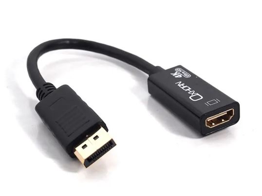 [OXH-AD-DP-HDMI] OXH-AD-DP-HDMI Oxhorn DisplayPort DP  to HDMI Male to Female Adapter 4K@30Hz 3840x2160 Ultra HD HDMI v1.4 Gold plated 15cm Black