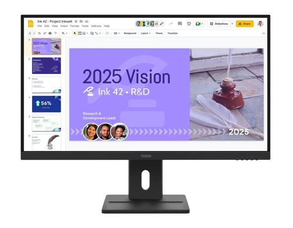 MNLEN-E27Q-40 LENOVO ThinkVision E27Q-40 27' 100Hz QHD IPS Monitor 2K 2560x1440 16:9 4ms Tilt Swivel Pivot Height Adjust 2xHDMI DP VESA 3yr WTY Black ~63ECGAR2AU