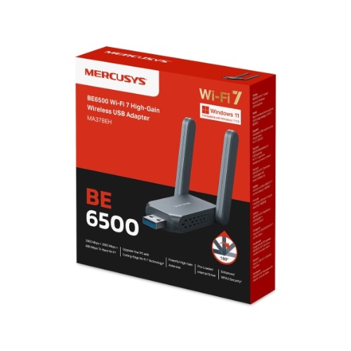 [NWMS-MA37BEH] NWMS-MA37BEH Mercusys BE6500 Wi-Fi 7 High-Gain Wireless USB Adapter (MA37BEH)