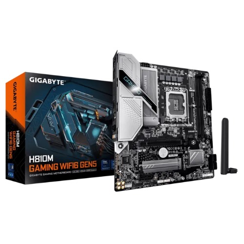 MBG-H810MGWF6GEN5 Gigabyte H810M G WIFI6 GEN5 MB Intel LGA 1851 ATX Motherboard, 2x DDR5 ~128GB, 1x PCI-E x16, 1x PCI-E x1, 1x M.2, 4x SATA, 3x USB 3.2, 3x USB 2.0