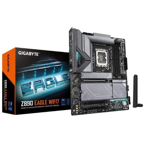 MBG-Z890EAGLEWIFI7P Gigabyte Z890 EAGLE WIFI7 P Intel LGA 1851 ATX Motherboard, 4x DDR5 ~256GB, 3x PCI-E x16, 4x M.2, 4x SATA,  5x USB 3.2, 1x USB-C, 4x USB 2.0