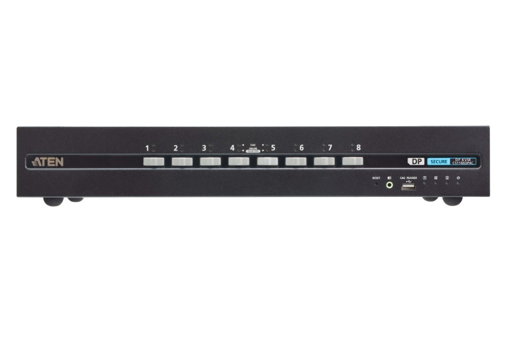 KVA-CS1188DP4C-AT-U Aten 8-Port USB DisplayPort Secure KVM Switch with CAC, Compliant with PSD PP v4.0 (Protection Profile for Peripheral Sharing Device, Version 4.0)