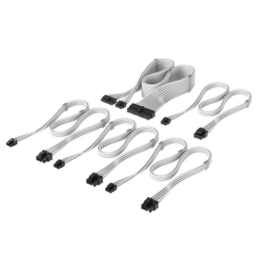 PSCP-8920374 For Corsair PSU - Elite Premium Individually Sleeved Type-4 PSU Cables Starter Kit - White