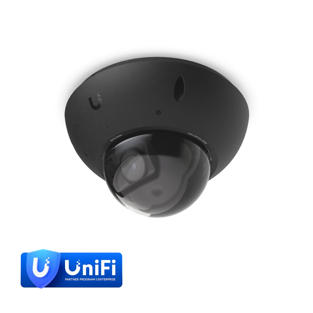 NHU-UVC-G6-PRO-DOME-B Ubiquiti G6 Pro Dome, Black,All-Weather Vandal-Proof 4K PoE+, Multi-TOPS AI,2.36x Optic Zoom, 1/1.2' CMOS Sensor, IR Night Vision *Avail For Deal Reg*
