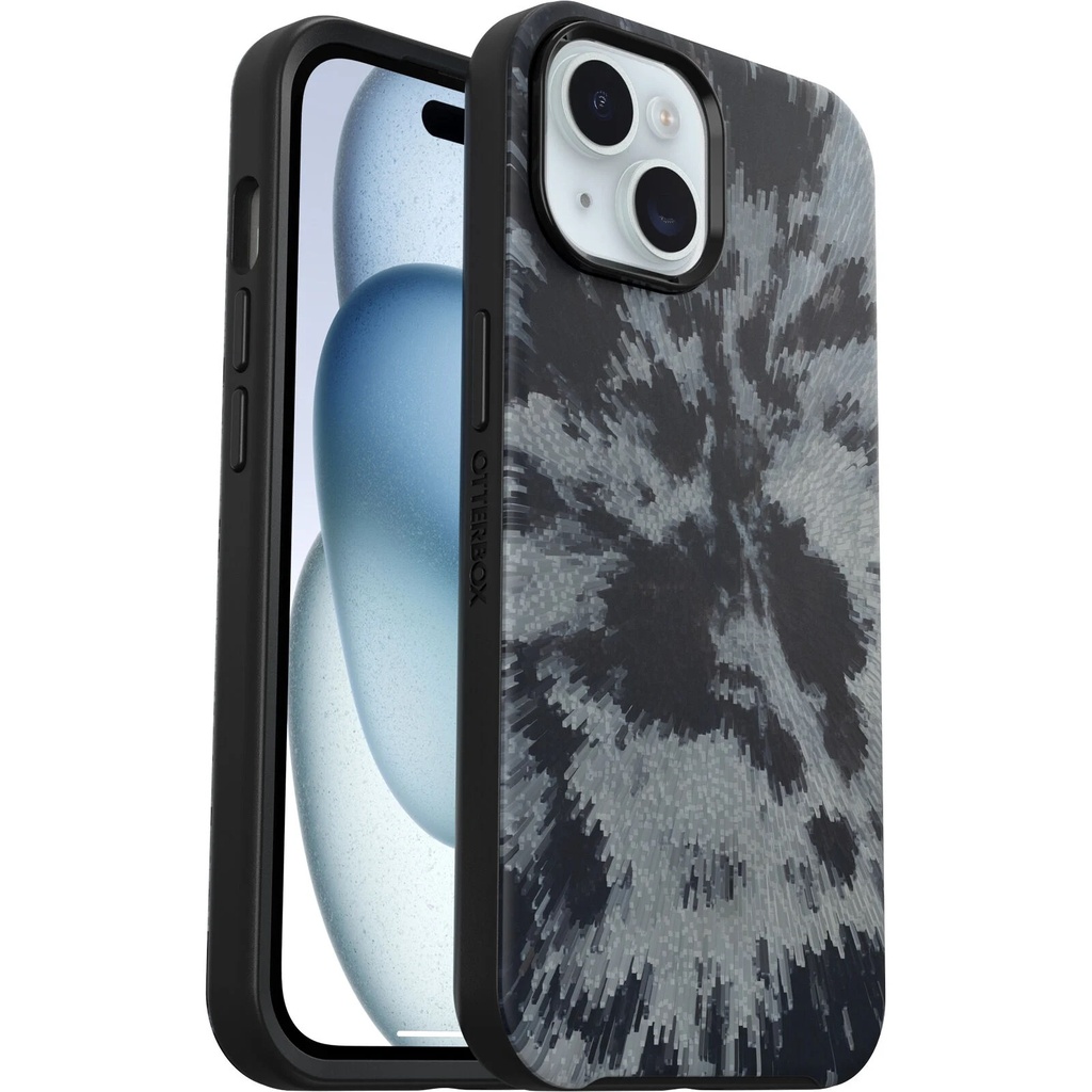 OtterBox Symmetry+ MagSafe Apple iPhone 15 / iPhone 14 / iPhone 13 (6.1") Case Burnout Sky (Black) - (77-93403) Antimicrobial,7 Years Warranty