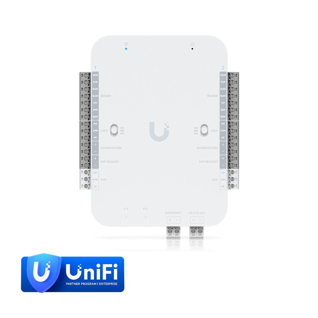 [NHU-UA-RETROFIT-HUB-2] NHU-UA-RETROFIT-HUB-2 Ubiquiti Retrofit Hub, DC-powered Hub Supports Wiegand And OSDP Readers, Provides Entry And Exit Control For Up To Two Doors *Avail for Deal Reg*