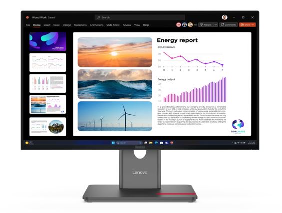 MNLEN-P24Q-40 LENOVO ThinkVision P24Q-40 23.8'/24' QHD USB-C Docking Monitor 2K 2560x1440 16:9 IPS Height Adjustable Tilt Swivel Pivot DP HDMI USB-C Hub VESA