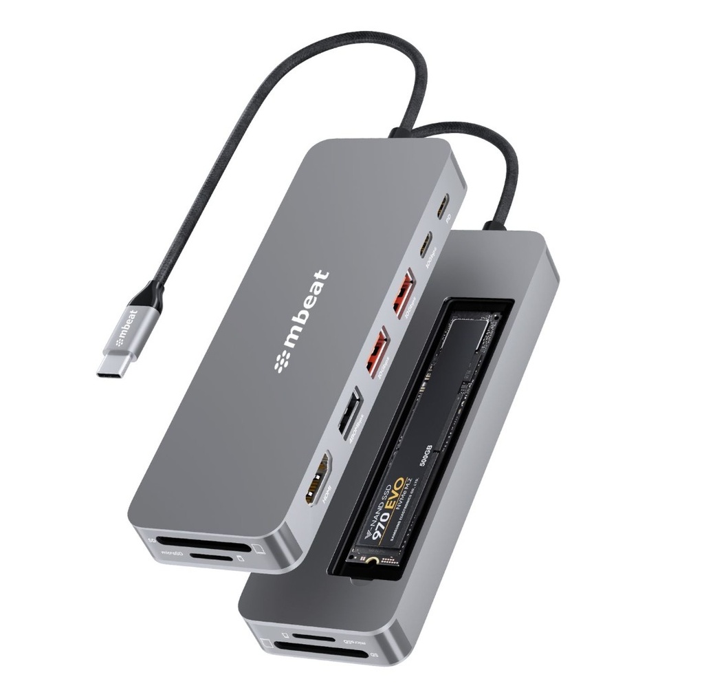 USMB-MB-UCD-HS9 mbeat® mbeat Elite 9-in-1 USB-C Multiport Hub with Built-in M.2 NVMe SSD Enclosure