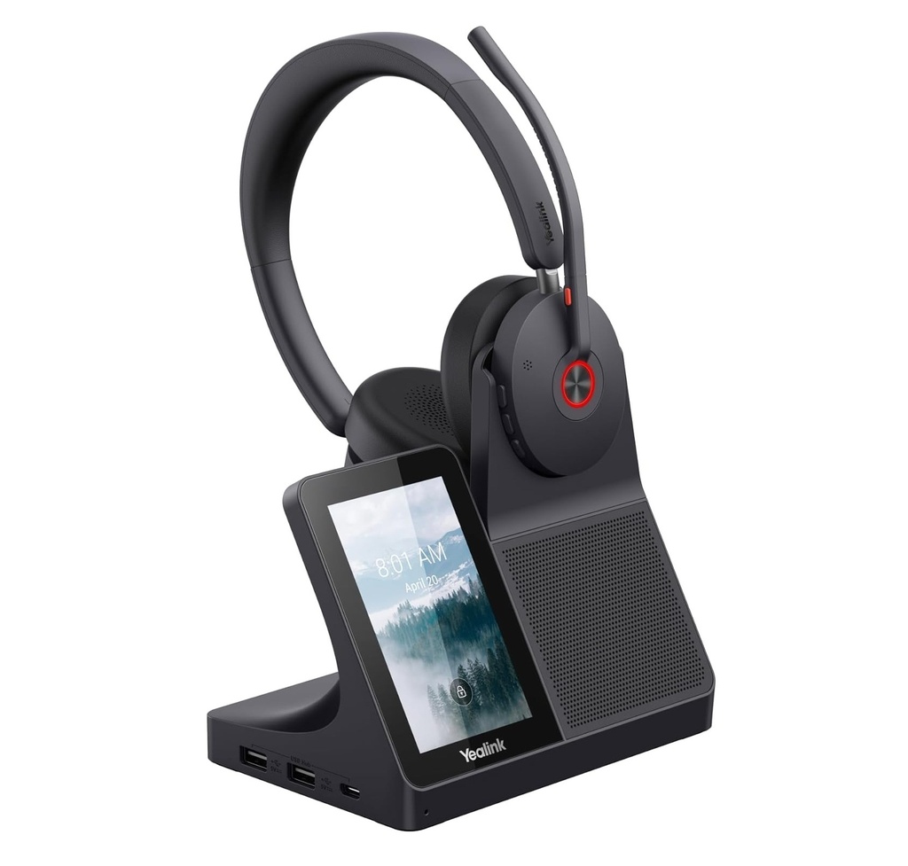 [IPY-WH68-WS] IPY-WH68-WS Yealink WH68 DECT + Bluetooth dual-mode, USB-A, USB-C, wireless headset workstation, noise-cancelling headset, touchscreen hub - speakerphone