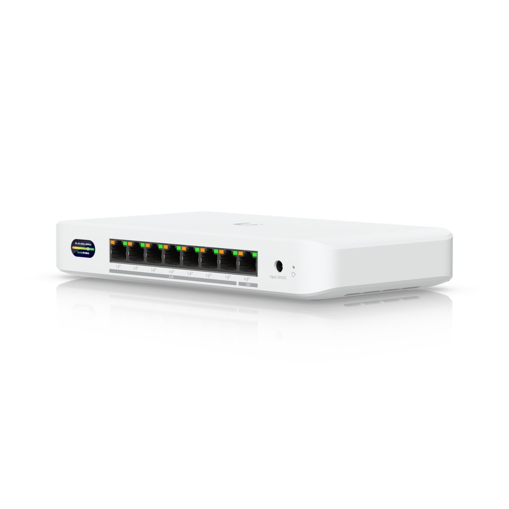 NHU-UDB-SWITCH Ubiquiti Device Bridge Switch, Compact PoE+ Switch* (1) 10 GbE Port, (7) 2.5 GbE Ports, 6 GHz, WiFi 7 Integration, Seamless, High-Capacity,UniFi WiFi.