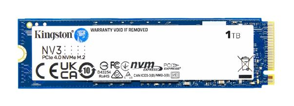 HBK-SNV3S-1TB Kingston SNV3S NV3 1TB PCle 4.0x4 NVMe M.2 2280 SSD 6000/4000MB/s compaitible Notebook and SFF 5Y Limited