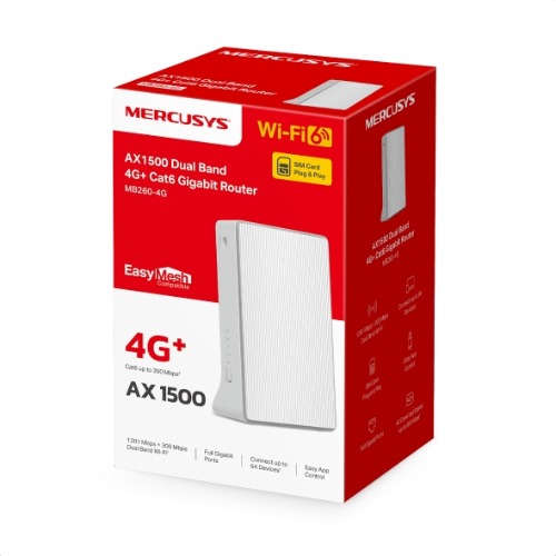 NWMS-MB260-4G Mercusys MB260-4G 4G+ Cat6 AX1500 Wireless Dual Band Gigabit Router